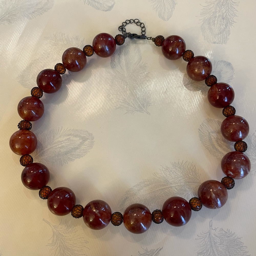 Amber like resin necklace